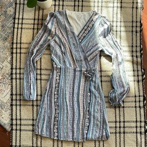 blue rain festival wrap dress